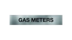 Statutory Gas & Water Sign Meter Room Brushed Aluminum UV Printed 