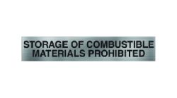 Storage of Combustible Materials Sign