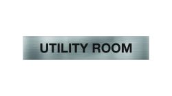 Brushed Aluminium UV Printed Utility Room Statutory Garbage & Utility 