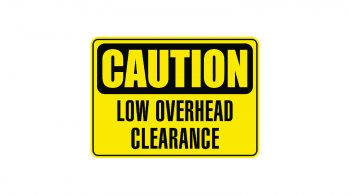 Caution Low Overhead Clearance Sign
