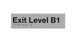 Braille Exit Level Basement 1 Sign