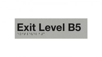 Braille Exit Level Basement 5 Sign