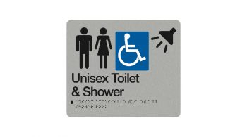 Unisex Accessible Toilet And Shower Sign