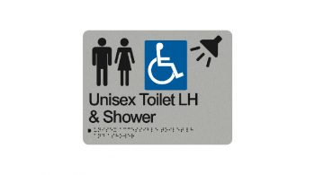 Unisex Accessible Toilet & Shower Left Hand Sign